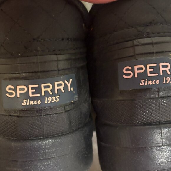 ~~Sperry Top Sider Shoes Women's 7.5M Duckling STS97711 Black Fabric Waterproof - Picture 11 of 12